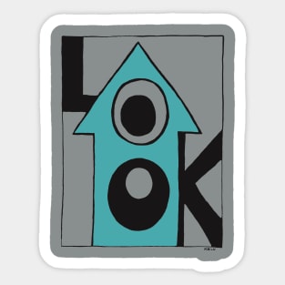 Blue Arrow Look Up Sticker